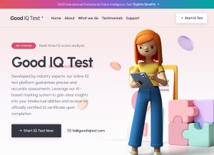 How goodiqtest.com looks like on a tablet such as an iPad.