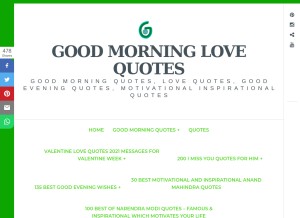 How goodmorninglovequote.com looks like on a tablet such as an iPad.