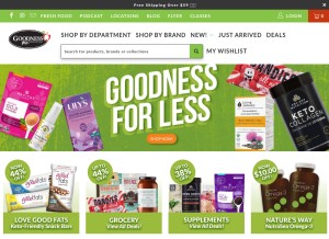 How goodnessme.ca looks like on a tablet such as an iPad.