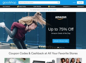 How goodshop.com looks like on a tablet such as an iPad.
