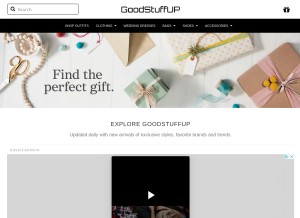 How goodstuffup.com looks like on a tablet such as an iPad.