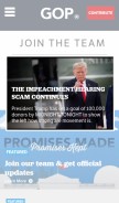 How gop.com looks like on a mobile device such as an iPhone.