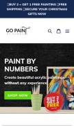 How gopaintbynumbers.com looks like on a mobile device such as an iPhone.
