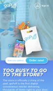 How gopuff.com looks like on a mobile device such as an iPhone.
