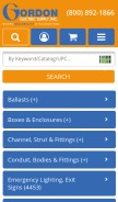 How gordonelectricsupply.com looks like on a mobile device such as an iPhone.