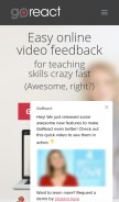 How goreact.com looks like on a mobile device such as an iPhone.