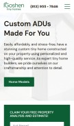 How goshentinyhomes.com looks like on a mobile device such as an iPhone.