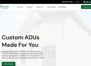 How goshentinyhomes.com looks like on a tablet such as an iPad.