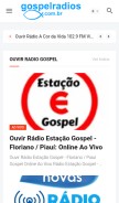 How gospelradios.com.br looks like on a mobile device such as an iPhone.