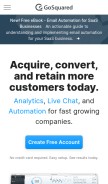 How gosquared.com looks like on a mobile device such as an iPhone.