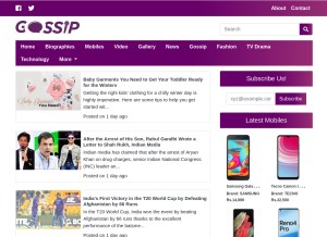 How gossip.pk looks like on a tablet such as an iPad.