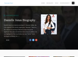 How gossipgist.com looks like on a tablet such as an iPad.
