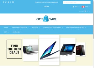 How got2save.ca looks like on a tablet such as an iPad.