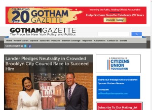 How gothamgazette.com looks like on a tablet such as an iPad.