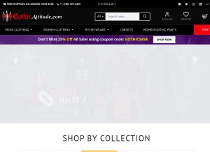 How gothicattitude.com looks like on a tablet such as an iPad.
