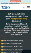 How gotoassignmentexpert.com looks like on a mobile device such as an iPhone.