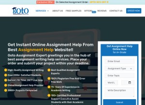 How gotoassignmentexpert.com looks like on a tablet such as an iPad.