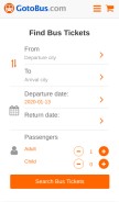 How gotobus.com looks like on a mobile device such as an iPhone.