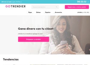 How gotrendier.mx looks like on a tablet such as an iPad.