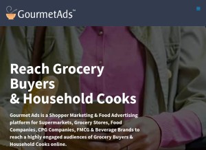 How gourmetads.com looks like on a tablet such as an iPad.