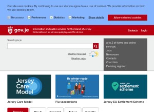 How gov.je looks like on a tablet such as an iPad.
