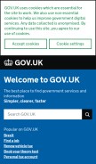 How gov.uk looks like on a mobile device such as an iPhone.