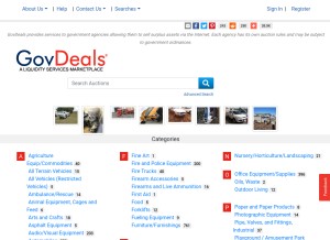 How govdeals.com looks like on a tablet such as an iPad.