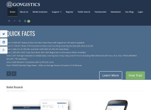 How govgistics.com looks like on a tablet such as an iPad.