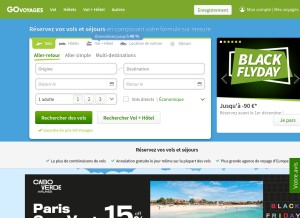 How govoyages.com looks like on a tablet such as an iPad.