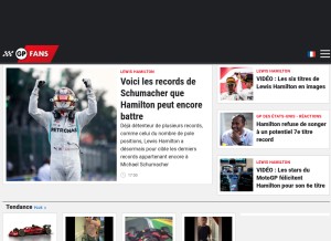 How gpfans.com looks like on a tablet such as an iPad.