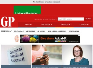 How gponline.com looks like on a tablet such as an iPad.