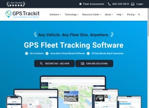 How gpstrackit.com looks like on a tablet such as an iPad.
