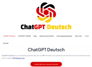 How gptdeutsch.com looks like on a tablet such as an iPad.