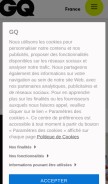 How gq.com looks like on a mobile device such as an iPhone.