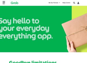 How grab.com looks like on a tablet such as an iPad.