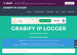 How grabify.link looks like on a tablet such as an iPad.