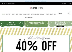 How gracestore.pk looks like on a tablet such as an iPad.