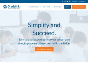 How gradelink.com looks like on a tablet such as an iPad.