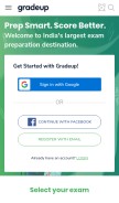 How gradeup.co looks like on a mobile device such as an iPhone.
