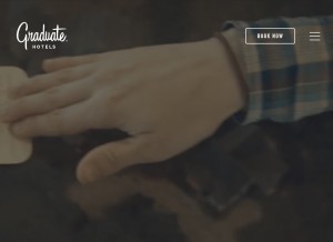 How graduatehotels.com looks like on a tablet such as an iPad.