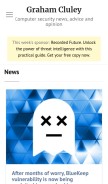 How grahamcluley.com looks like on a mobile device such as an iPhone.