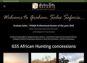 How grahamsalessafaris.com looks like on a tablet such as an iPad.