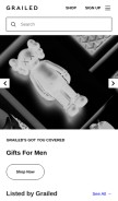 How grailed.com looks like on a mobile device such as an iPhone.