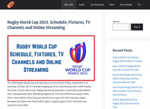 How grandrugby.com looks like on a tablet such as an iPad.