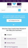 How grandviewresearch.com looks like on a mobile device such as an iPhone.