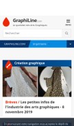 How graphiline.com looks like on a mobile device such as an iPhone.