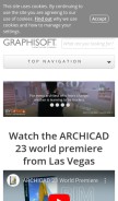 How graphisoft.com looks like on a mobile device such as an iPhone.