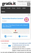 How gratis.it looks like on a mobile device such as an iPhone.