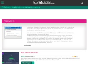 How gratuiciel.com looks like on a tablet such as an iPad.