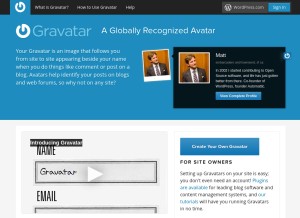 How gravatar.com looks like on a tablet such as an iPad.